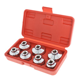 labwork 7 Pieces 3/8 Oil Filter Cap Wrench Socket Set Tool Kit 24mm to 38mm Replacement for BMW, Mercedes, VW Paper Cartridge Housing Lab Work Auto 