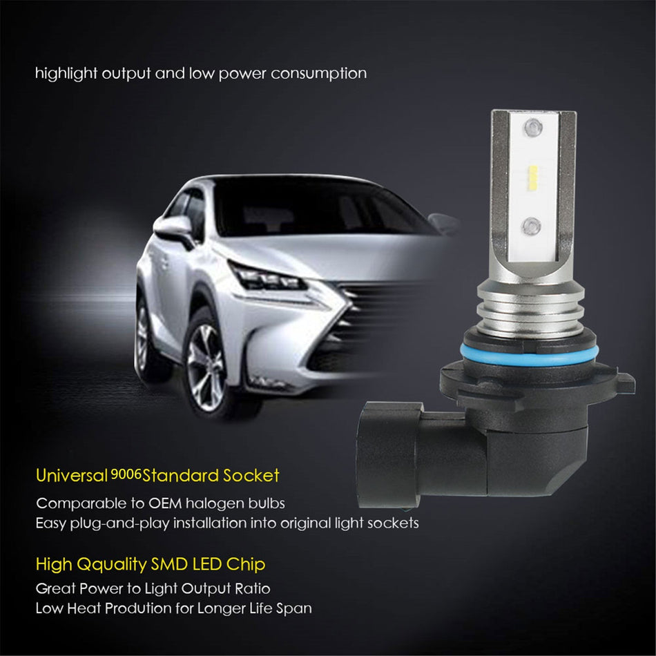 labwork 9006 HB4 2 PCS LED Fog Light Bulbs IP67 Waterproof 6000K White Replacement for LED Fog Light ,Daytime Running Lights DRL Lab Work Auto 