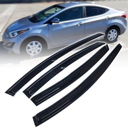 labwork Black 4 Pieces Window Vent Visors Shade Sun Rain Wind Guards Replacement for 2011 2012 2013 2014 2015 2016 Hyundai Elantra 4 Door Sedan Lab Work Auto