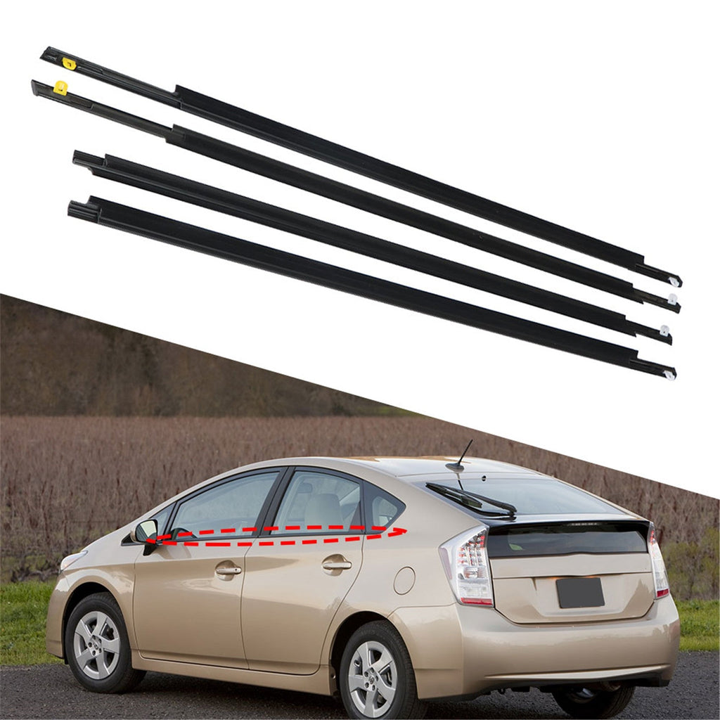 labwork Car Window Moulding Trim Seal Belt Weatherstrip Window Seal Replacement for Toyota Prius 2004-2009 Black 4 Pieces 75720-47010 75710-47010 75740-47010 75730-47010 Lab Work Auto