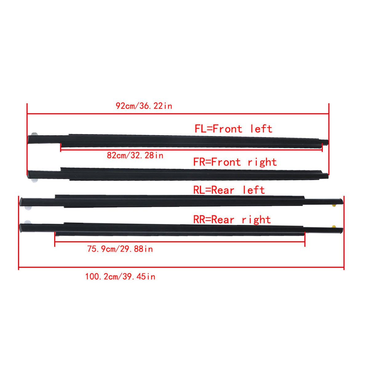 labwork Car Window Moulding Trim Seal Belt Weatherstrip Window Seal Replacement for Toyota Prius 2004-2009 Black 4 Pieces 75720-47010 75710-47010 75740-47010 75730-47010 Lab Work Auto