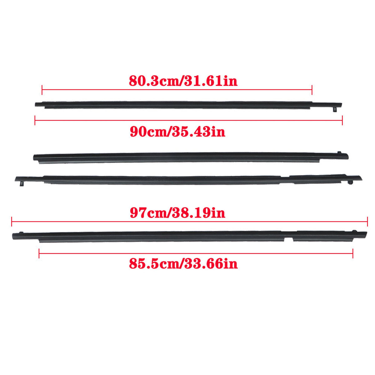 labwork Car Window Moulding Trim Seal Belt Weatherstrip Window Seal Replacement for Toyota RAV4 2006 2007 2008 Black 4 Pieces Lab Work Auto