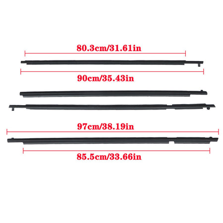 labwork Car Window Moulding Trim Seal Belt Weatherstrip Window Seal Replacement for Toyota RAV4 2006 2007 2008 Black 4 Pieces Lab Work Auto