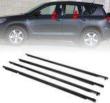 labwork Car Window Moulding Trim Seal Belt Weatherstrip Window Seal Replacement for Toyota RAV4 2006 2007 2008 Black 4 Pieces