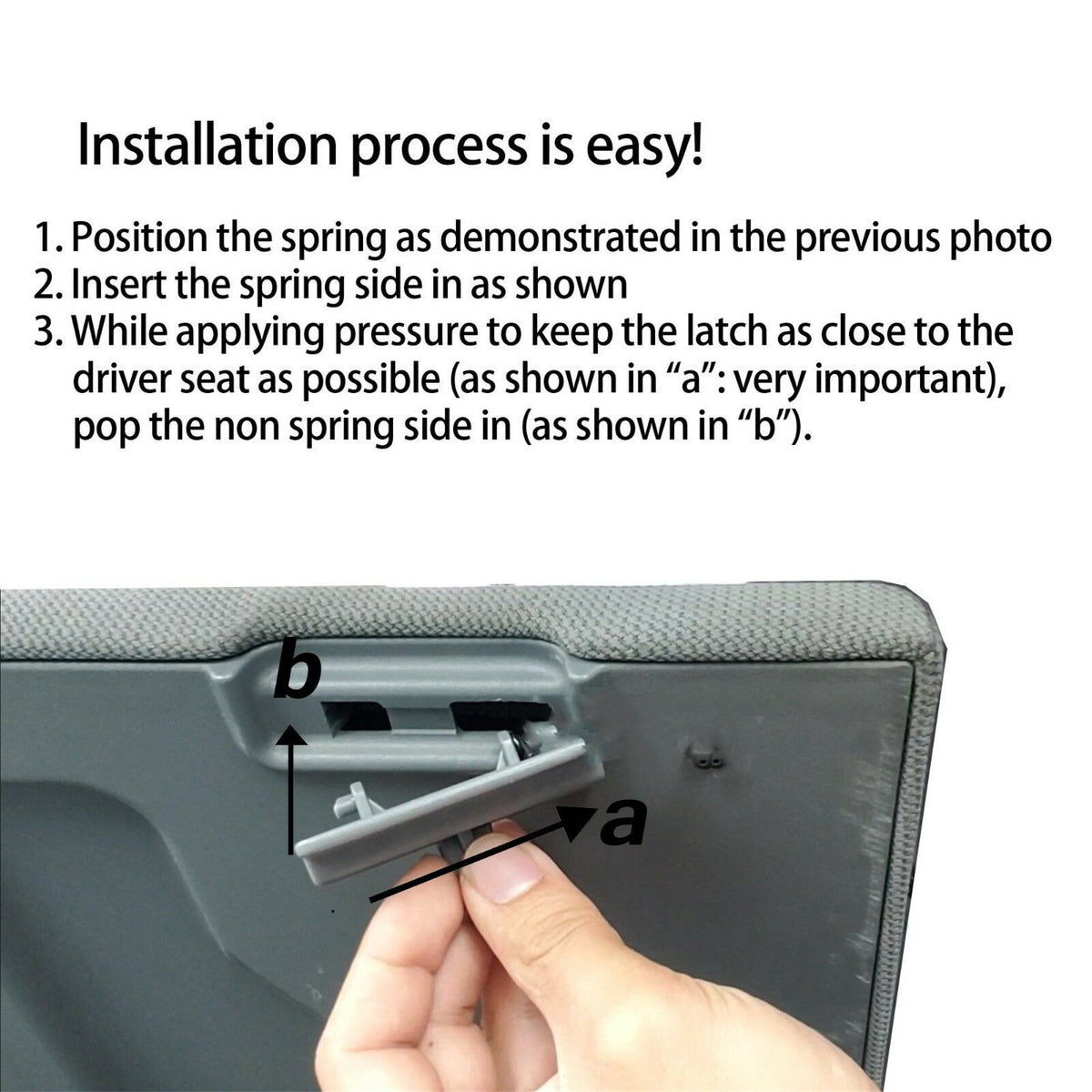 labwork Center Console Jump Seat Lid Latch with Spring Replacement for 2010-2018 Ford F-150 Dark Gray BL3418672A66 Lab Work Auto