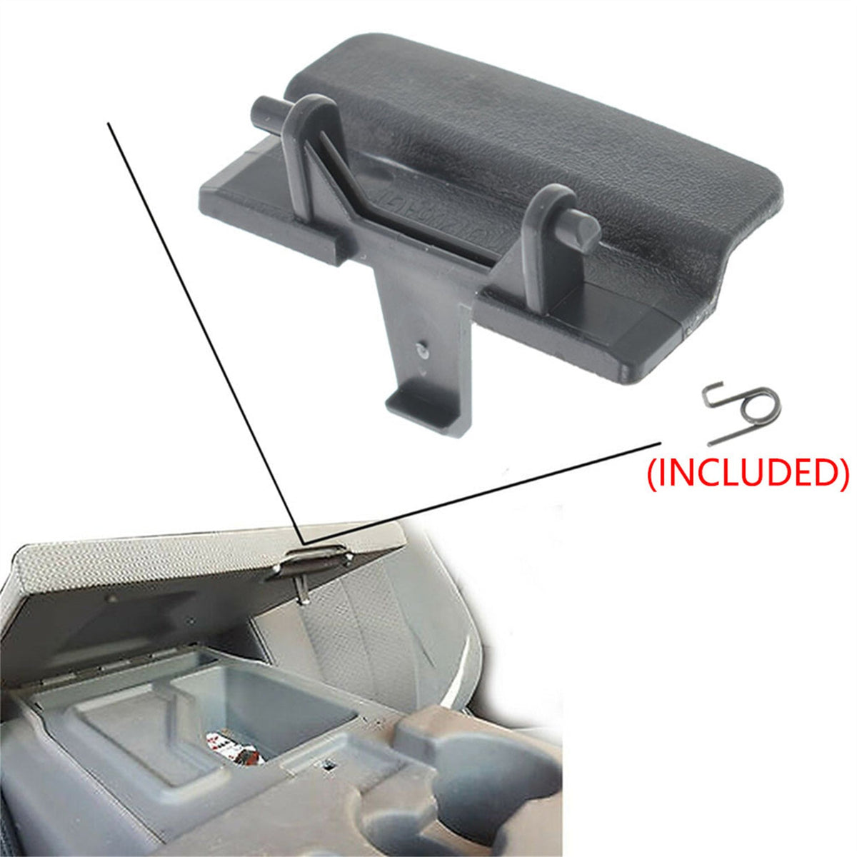 labwork Center Console Jump Seat Lid Latch with Spring Replacement for 2010-2018 Ford F-150 Dark Gray BL3418672A66 Lab Work Auto