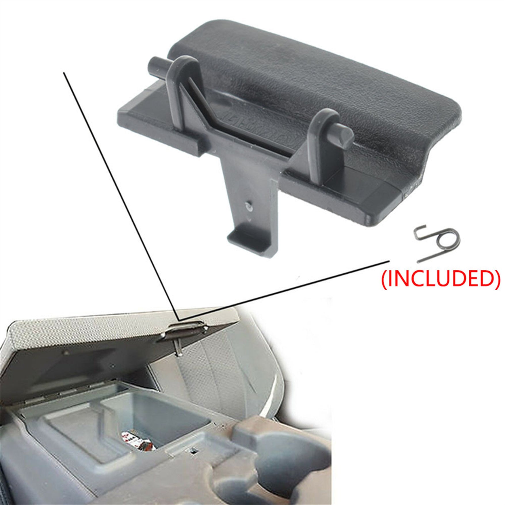 labwork Center Console Jump Seat Lid Latch with Spring Replacement for 2010-2018 Ford F-150 Dark Gray BL3418672A66 Lab Work Auto