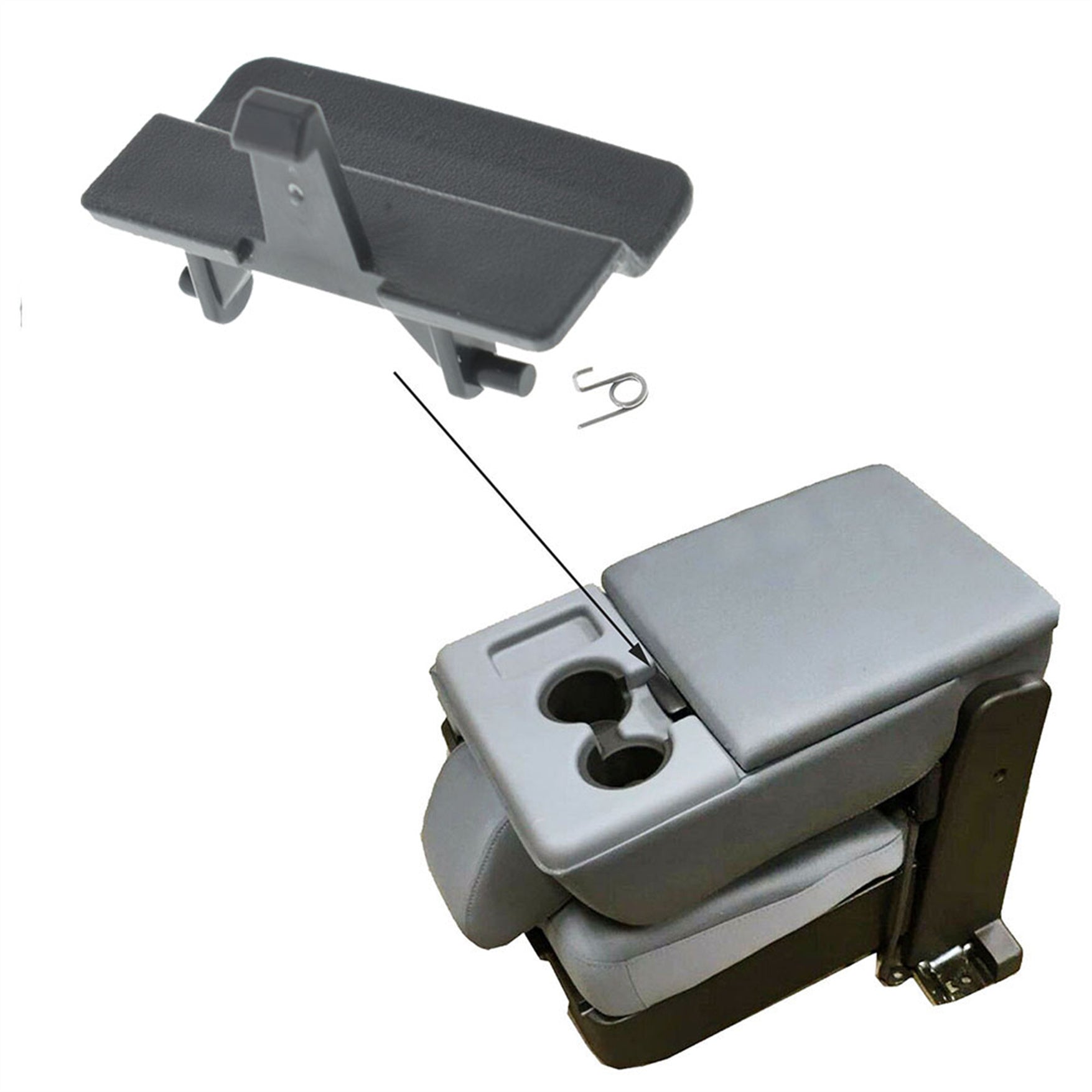 labwork Center Console Jump Seat Lid Latch with Spring Replacement for 2010-2018 Ford F-150 Dark Gray BL3418672A66 Lab Work Auto