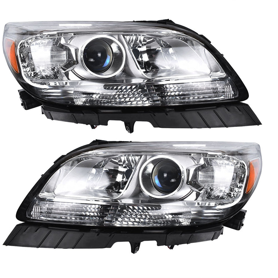 labwork Chrome Halogen Projector Headlights Set Fit For 2013-2015 Chevy Malibu Lab Work Auto