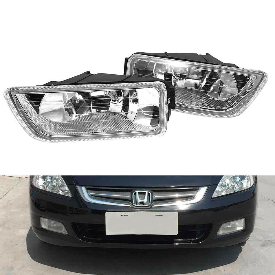 labwork Clear Bumper Driving Fog Lights LH RH Pair Fit for 2003-2007 Honda Accord 4DR Sedan Lab Work Auto