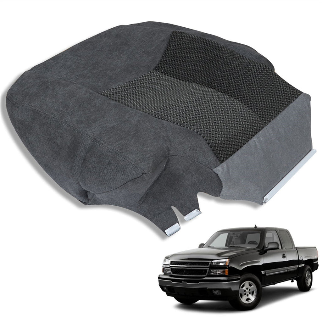 labwork Cloth Seat Cover Driver Bottom Dark Gray For 2003-07 Chevy Silverado LS Lab Work Auto