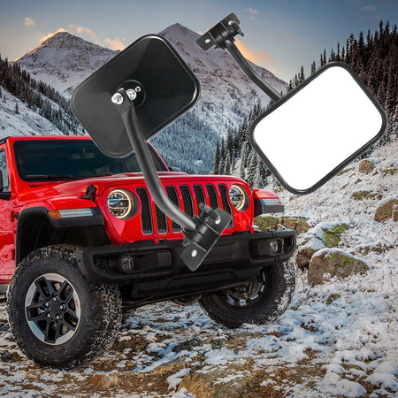 labwork Door Off Mirror Replacement for 1997-2018 Jeep Wrangler TJ JK 4x4 Off-road Morror Rectangular Mirrors Quick Release Side View Mirror Lab Work Auto