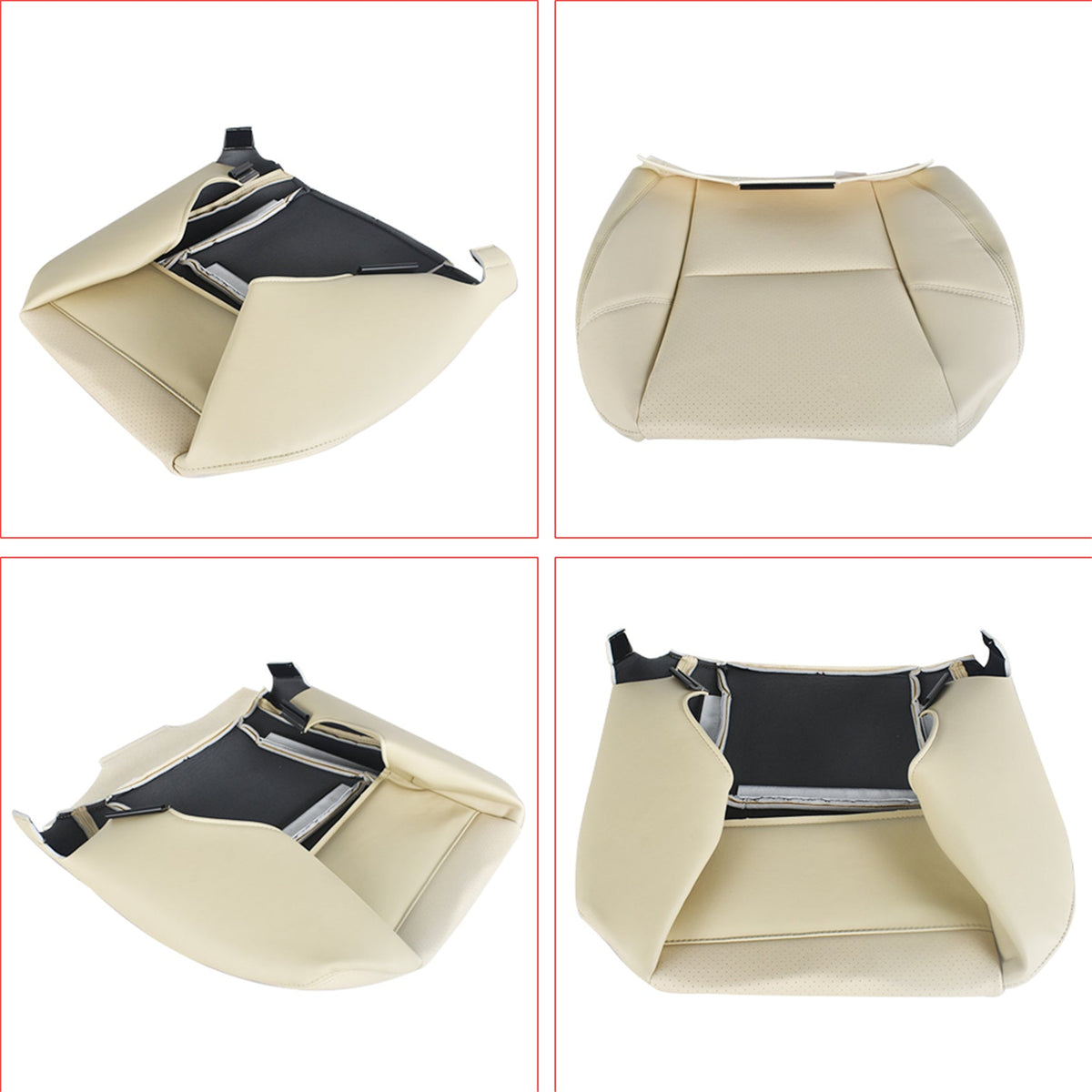 labwork Driver Bottom Seat Cover Tan For 2007-2008 Cadillac Escalade Leatherette Lab Work Auto