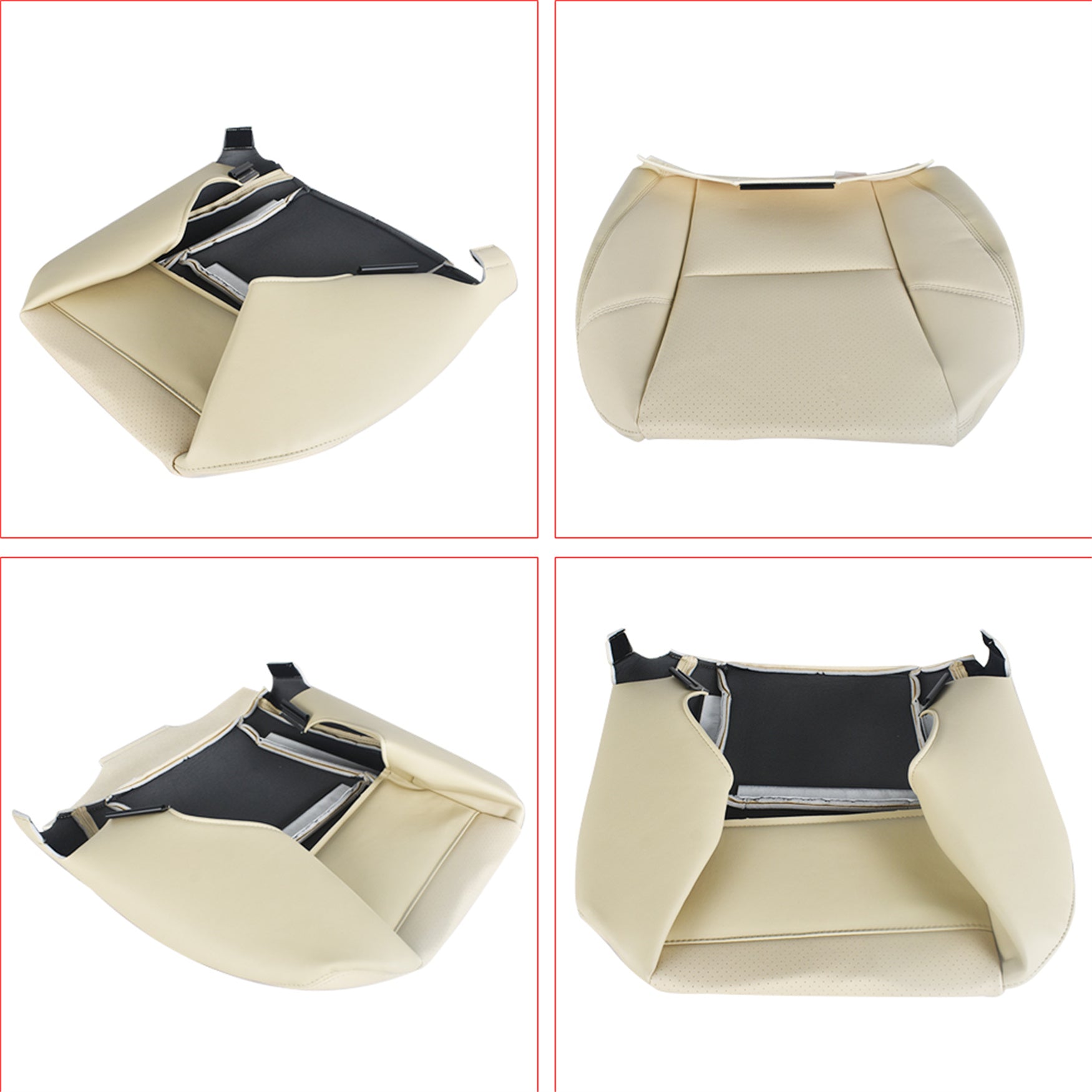 labwork Driver Bottom Seat Cover Tan For 2007-2008 Cadillac Escalade Leatherette Lab Work Auto