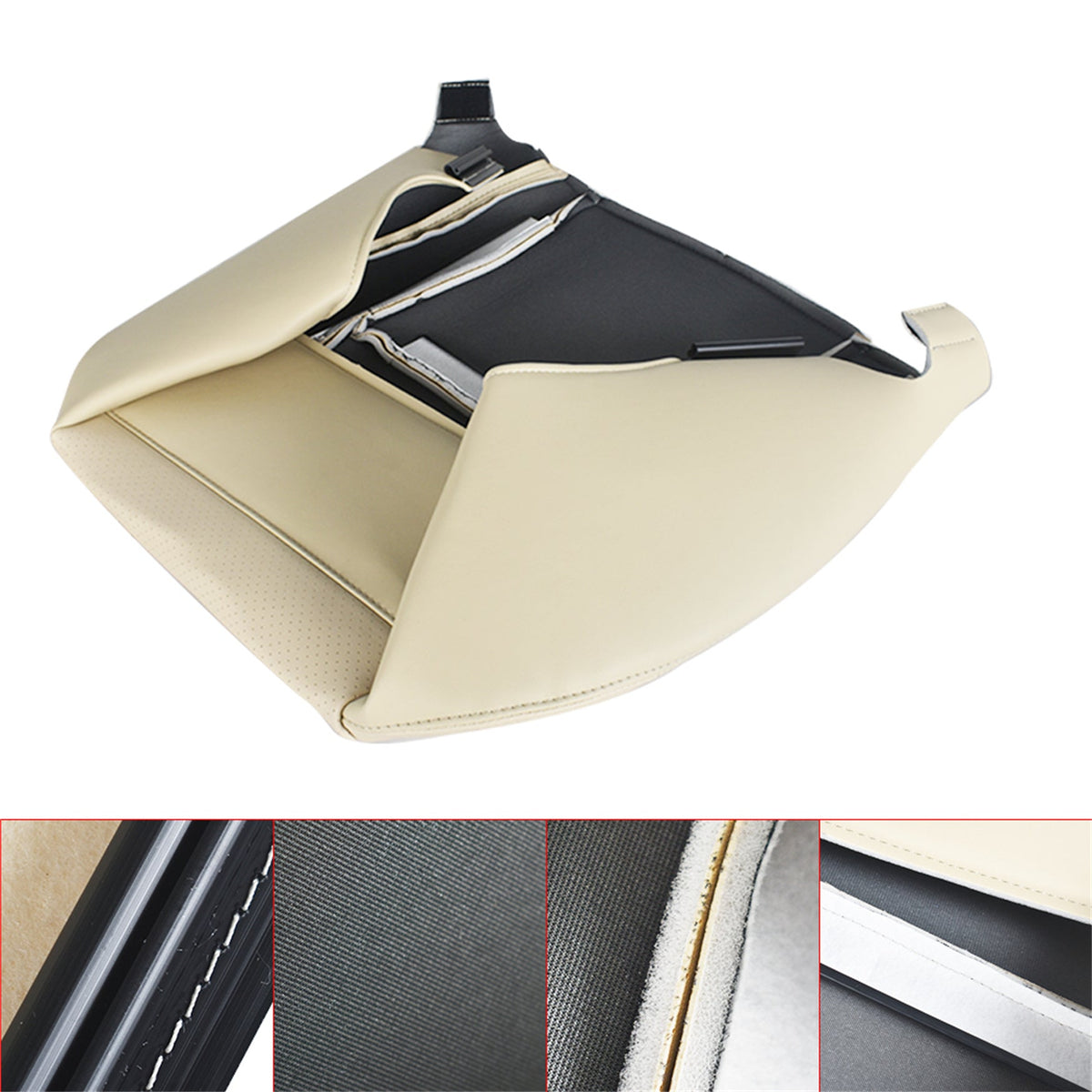 labwork Driver Bottom Seat Cover Tan For 2007-2008 Cadillac Escalade Leatherette Lab Work Auto