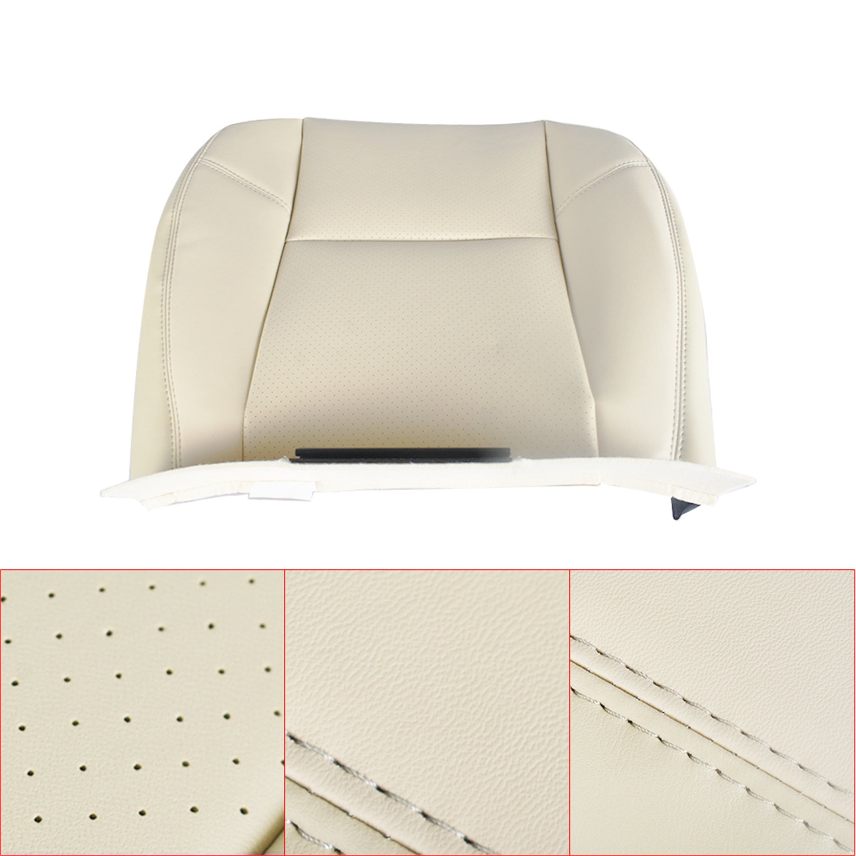 labwork Driver Bottom Seat Cover Tan For 2007-2008 Cadillac Escalade Leatherette Lab Work Auto
