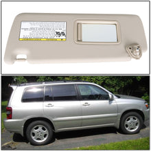 Load image into Gallery viewer, labwork Driver Side Ivory Sun Visor With Mirror For Toyota Highlander 2004-2007 Lab Work Auto