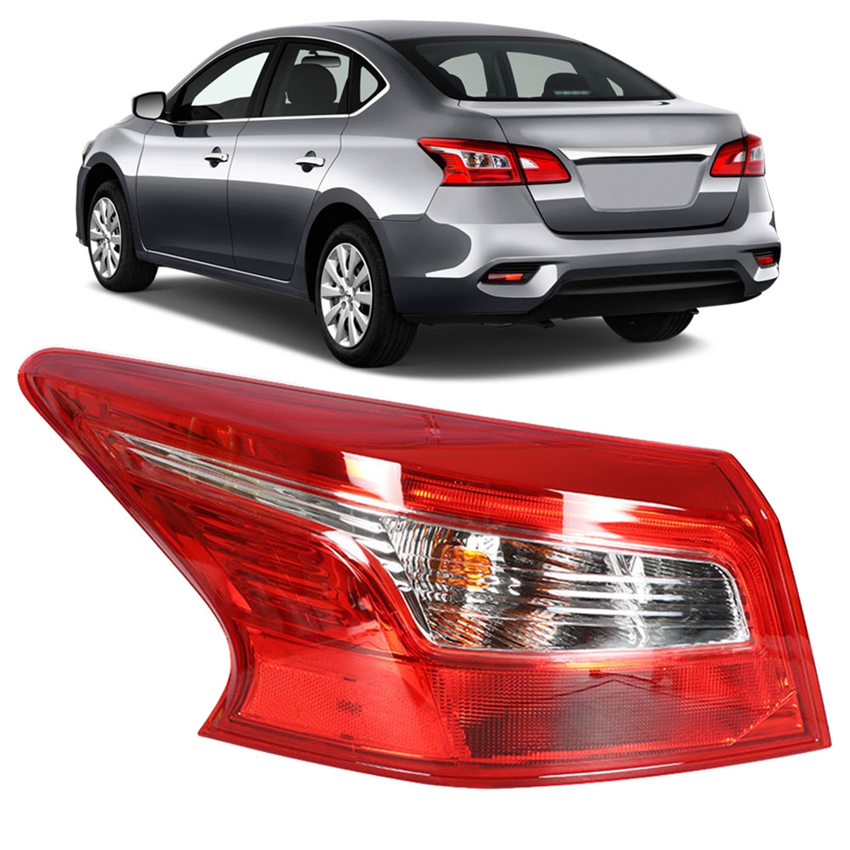 labwork Driver Side Tail Light for 2016-2018 Nissan Sentra Rear LED Tail Light Brake Lamp Assembly NI2804108 265553YU0A LH Left Side Lab Work Auto