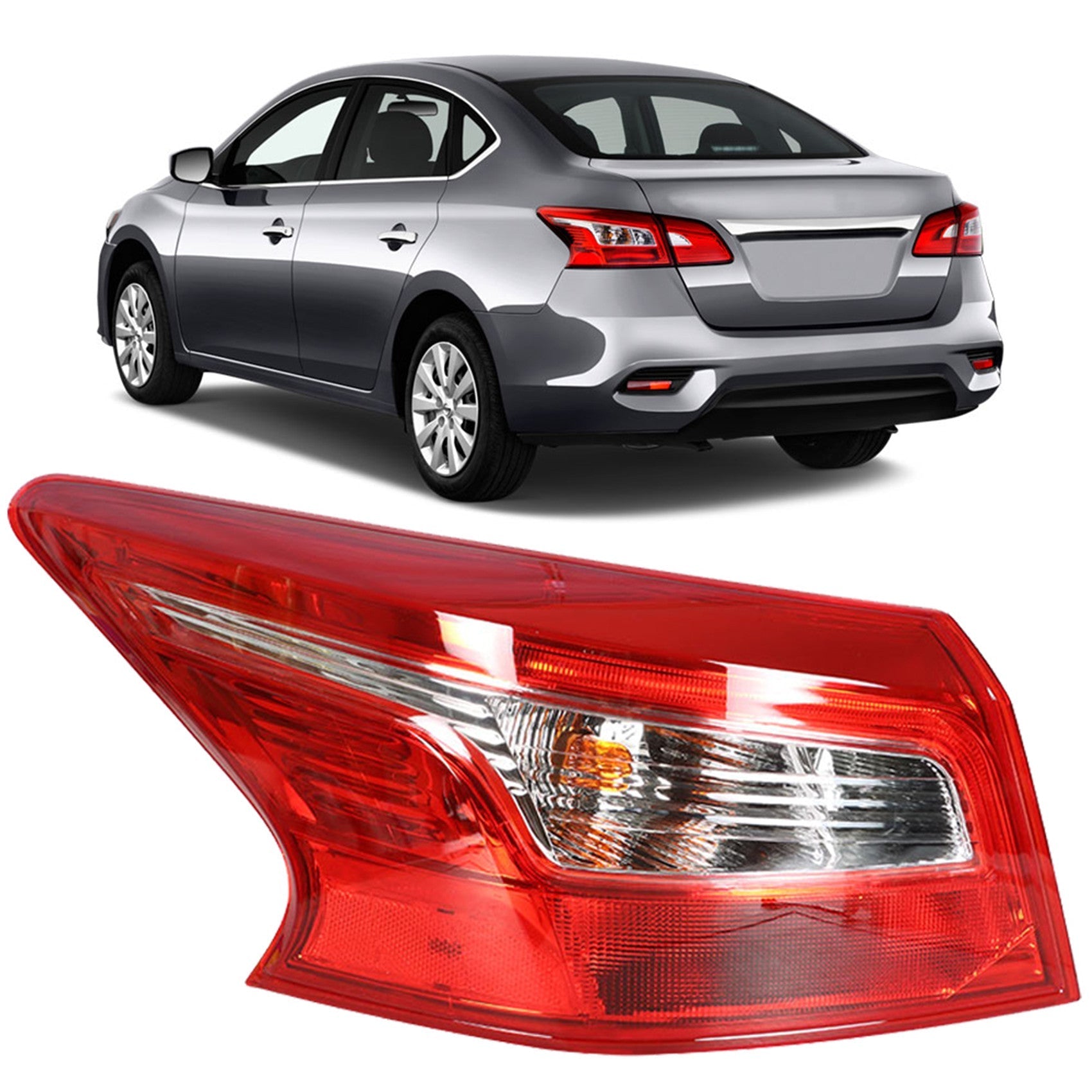 labwork Driver Side Tail Light for 2016-2018 Nissan Sentra Rear LED Tail Light Brake Lamp Assembly NI2804108 265553YU0A LH Left Side Lab Work Auto