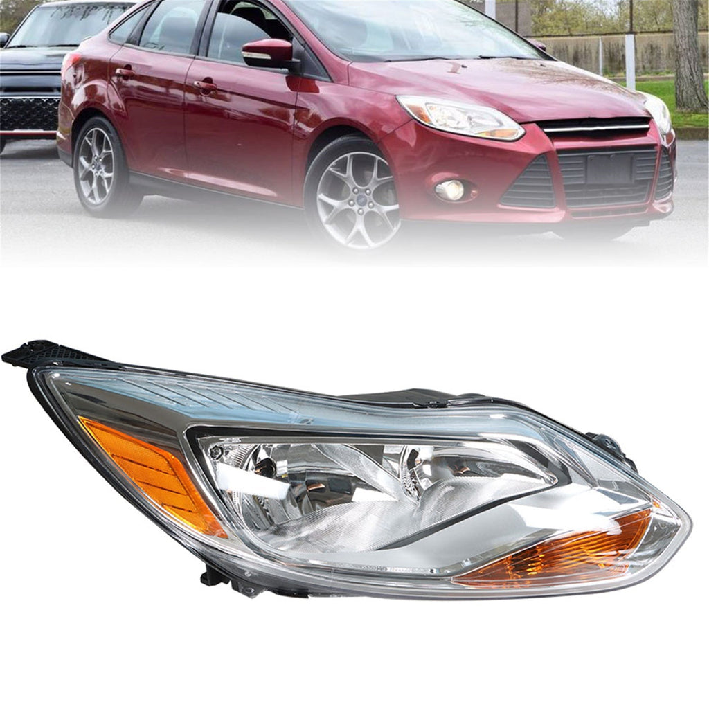 labwork Fit For 2012-2014 Ford Focus Chrome Housing Halogen Headlight Right Side Lab Work Auto