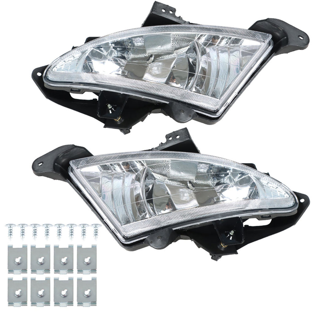 labwork Fog Lights Assembly Replacement for 07-10 Hyundai Elantra Clear Lens Bumper Fog Lamp Left+Right Side (Passenger & Driver Side) Lab Work Auto