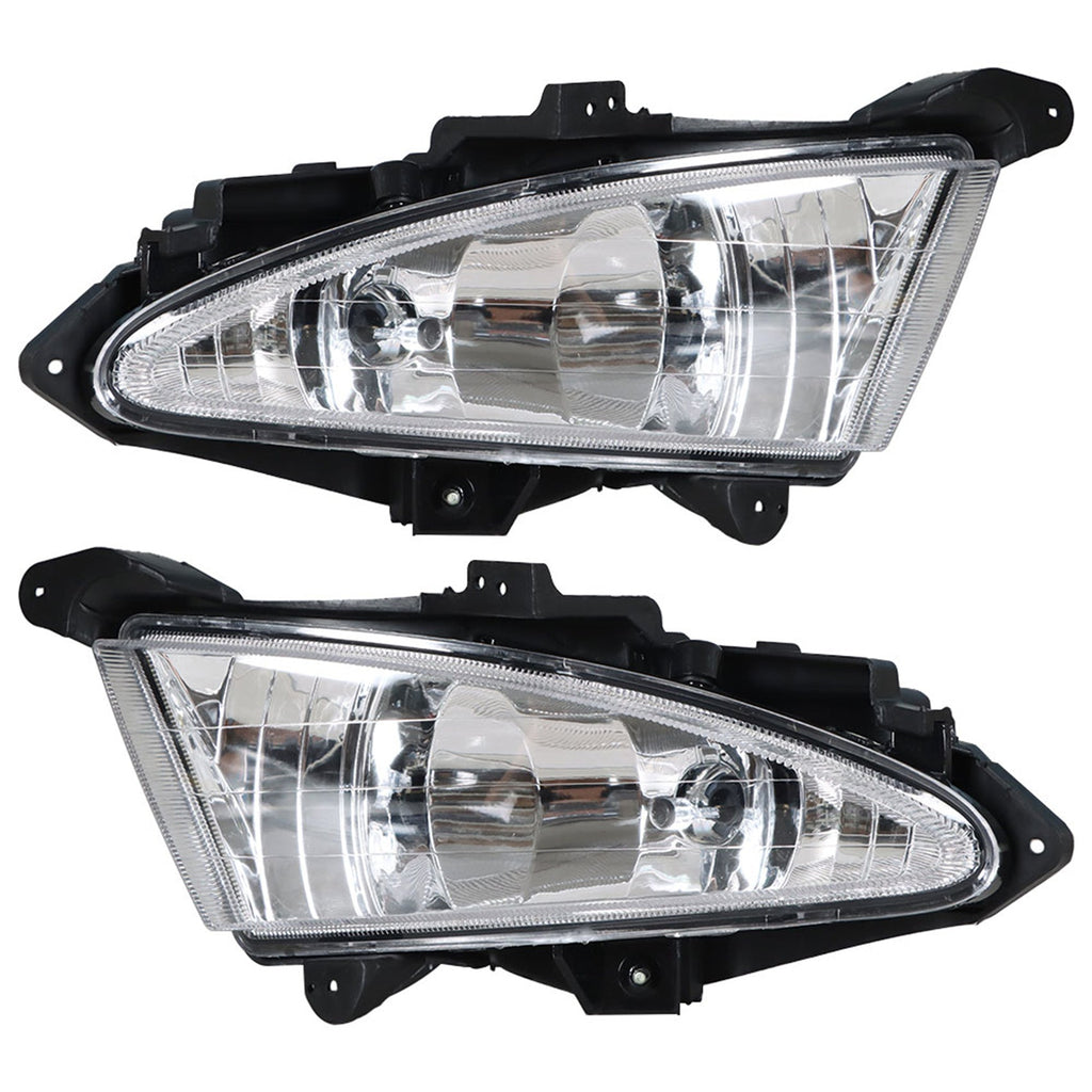 labwork Fog Lights Assembly Replacement for 07-10 Hyundai Elantra Clear Lens Bumper Fog Lamp Left+Right Side (Passenger & Driver Side) Lab Work Auto