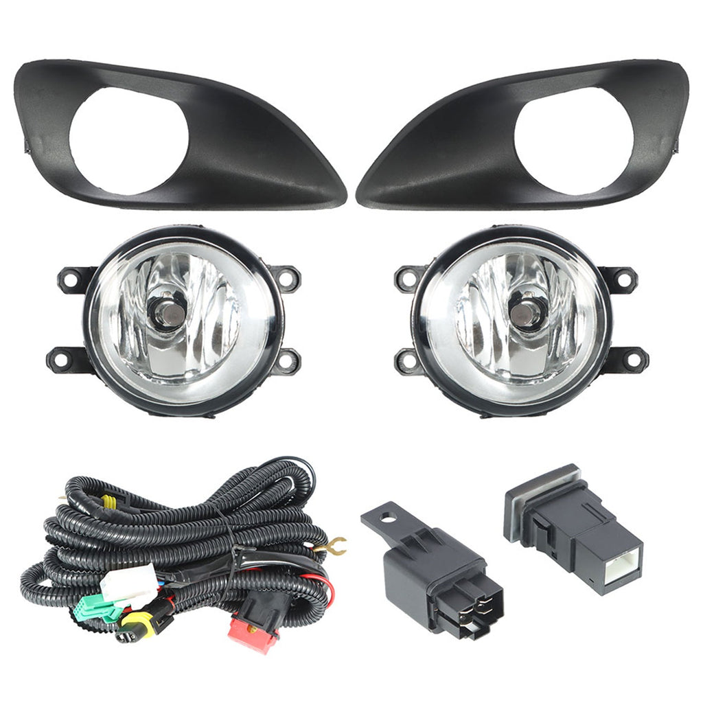 labwork Fog Lights Assembly Replacement for 2007-2011 Toyota Yaris Sedan Clear Lens Bumper Fog Lamp Left+Right Side (Passenger & Driver Side) Lab Work Auto