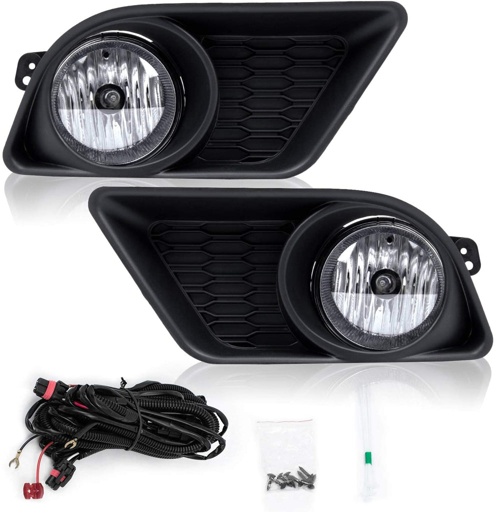 labwork Fog Lights Assembly Replacement for 2011 2012 2013 2014 Dodge Clear Lens Bumper Fog Lamp Left+Right Side(Passenger & Driver Side) Lab Work Auto