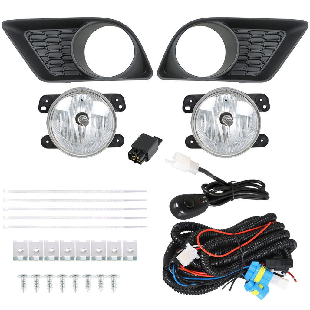 labwork Fog Lights Assembly Replacement for 2011 2012 2013 2014 Dodge Clear Lens Bumper Fog Lamp Left+Right Side(Passenger & Driver Side) Lab Work Auto