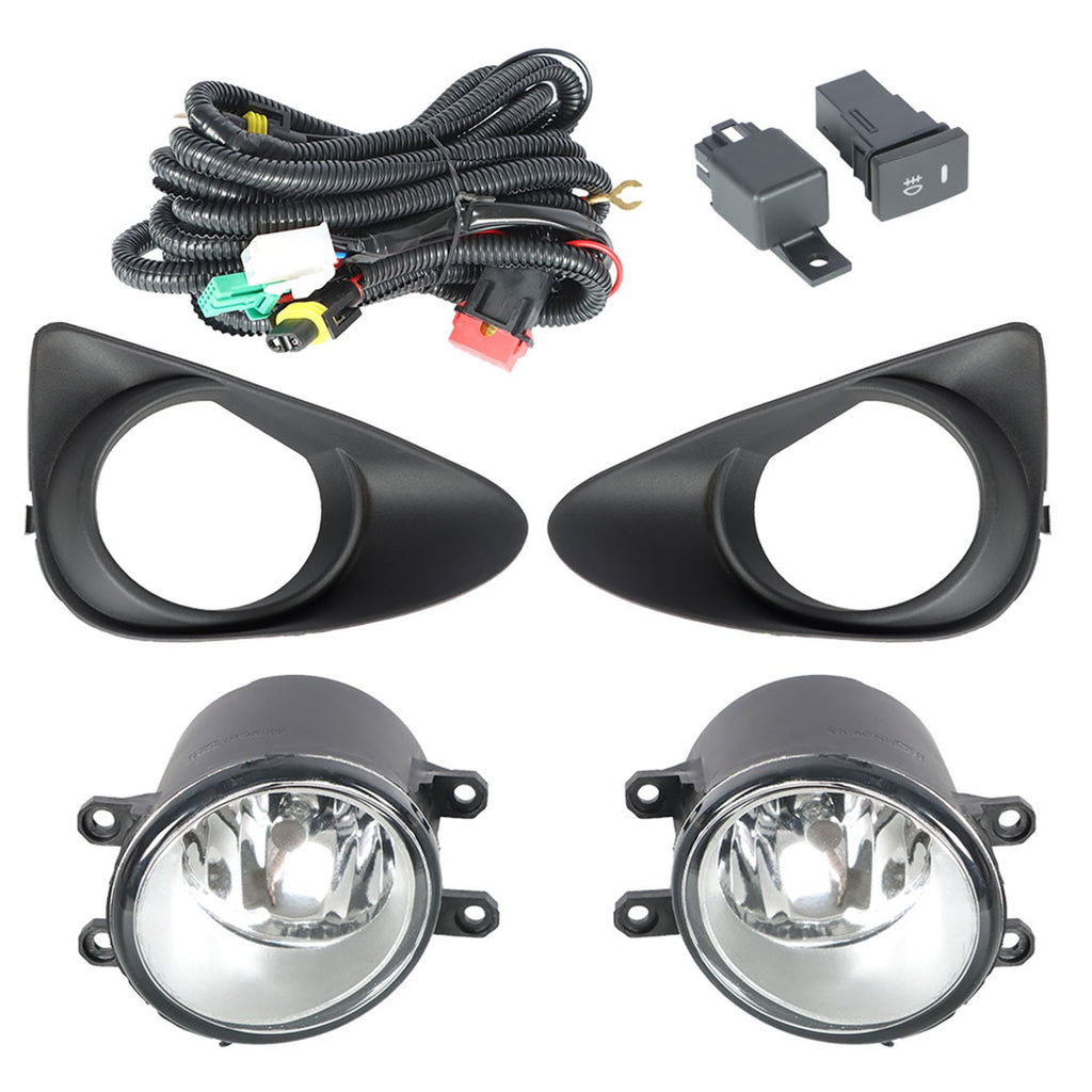 labwork Fog Lights Assembly Replacement for 2012-2014 Toyota Yaris Hatchback Clear Lens Bumper Fog Lamp Left+Right Side (Passenger & Driver Side) Lab Work Auto