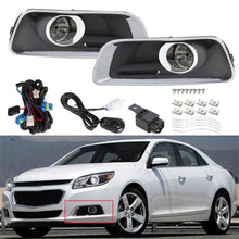 Load image into Gallery viewer, labwork Fog Lights Assembly Replacement for 2013 2014 2015 Chevy Malibu Clear Lens Bumper Fog Lamp Left+Right Side(Switch+Bulbs+Cover) Lab Work Auto