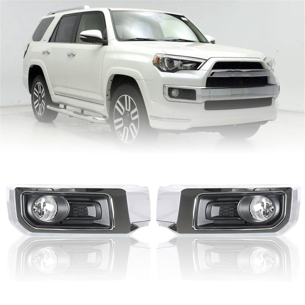 labwork Fog Lights Assembly Replacement for 2014-2021 Toyota 4Runner Limited Clear Lens Bumper Fog Lamp Left+Right Side (Passenger & Driver Side) Lab Work Auto