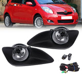 labwork For 06-11 Yaris 4-Dr Sedan Clear Lens Front Bumper Fog Light/Lamp+Switch