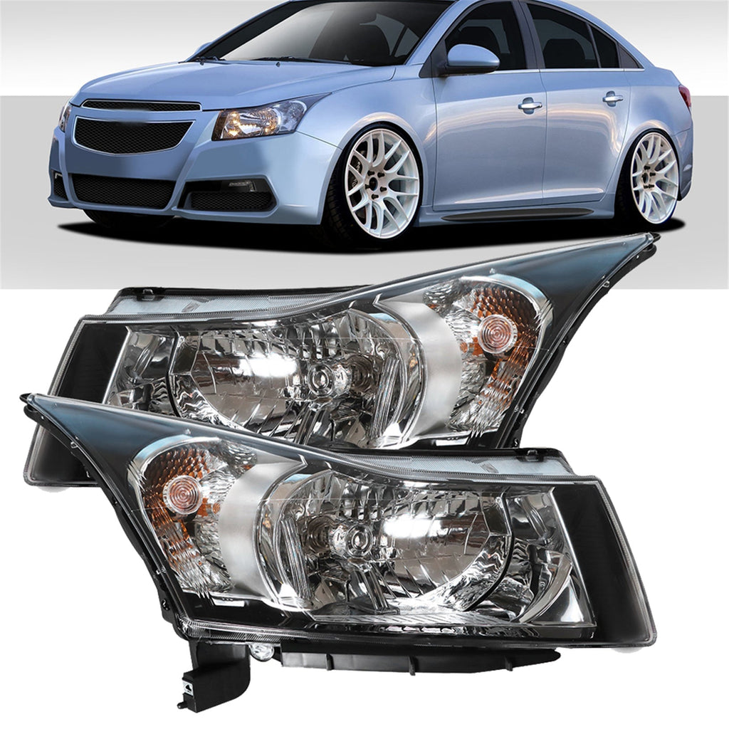 labwork For 2011-2015 Chevy Cruze Right And Left Side Headlamps Chrome Headlight Lab Work Auto