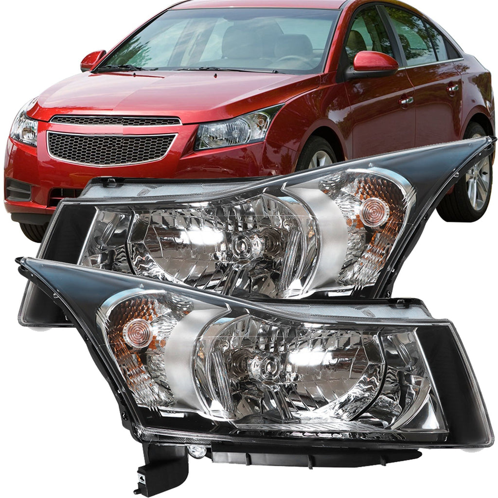 labwork For 2011-2015 Chevy Cruze Right And Left Side Headlamps Chrome Headlight Lab Work Auto