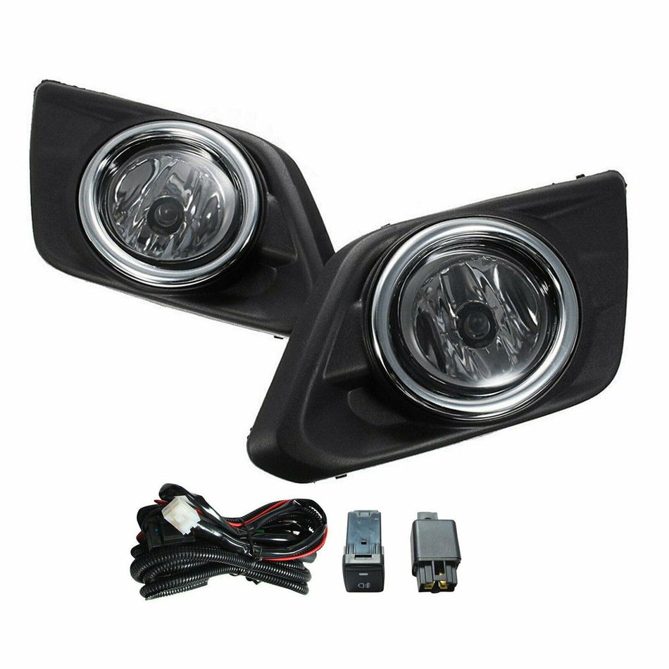 labwork For 2014-2016 Nissan Rogue Chrome Fog Light Driving Lamp+ Switch+ Bezel Lab Work Auto
