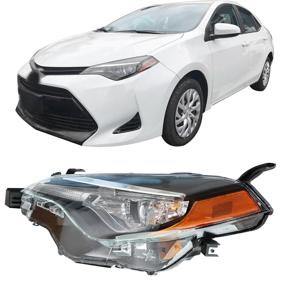 labwork For 2017-2019 Toyota Corolla C L Le Le Eco LH Black Projector Headlight Lab Work Auto