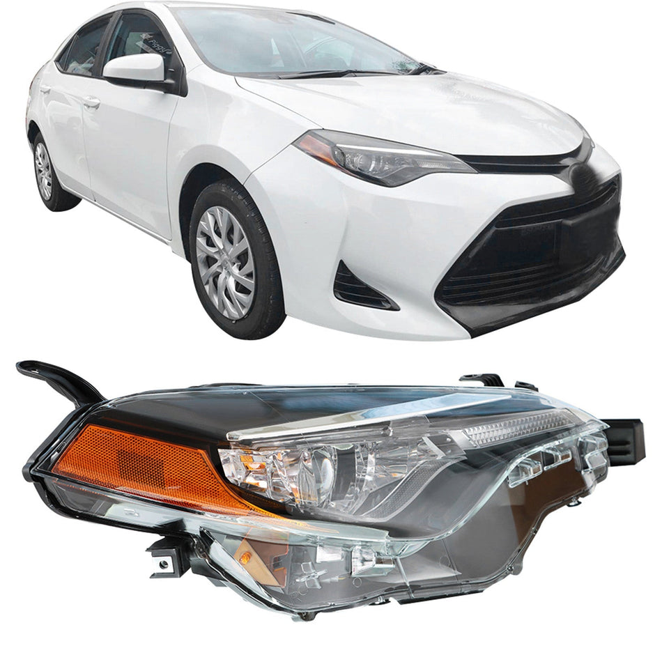 labwork For 2017-2019 Toyota Corolla C L Le Le Eco RH Black Projector Headlight Lab Work Auto