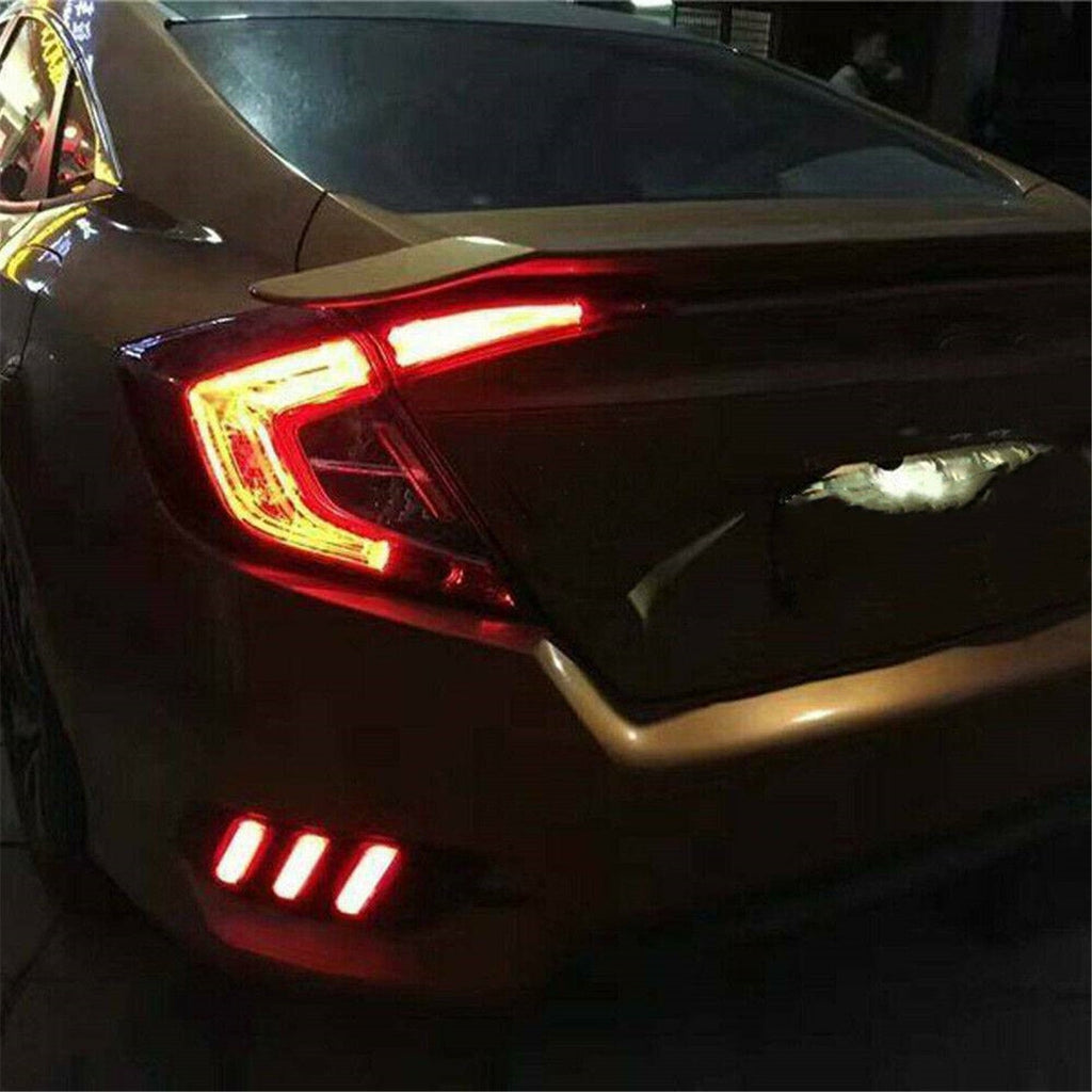 labwork For Honda Civic Sedan 2016-2019 LED Reflector Rear Bumper Brake Lamp Lab Work Auto