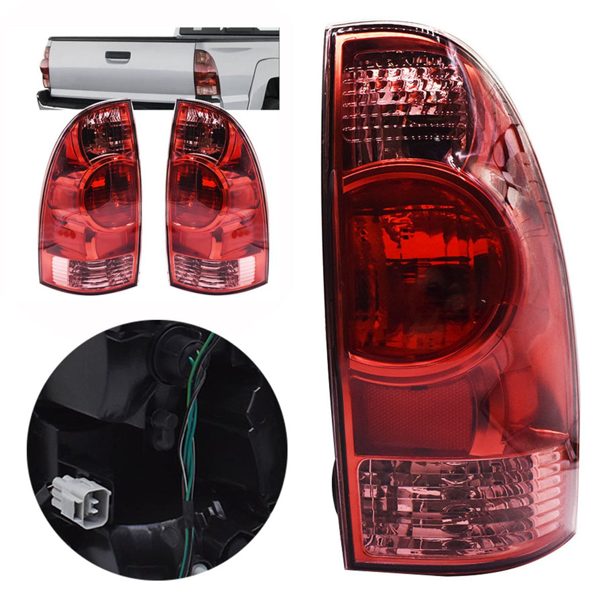 labwork For Toyota Tacoma Pickup 2005-2015 Left+Right  Red Tail Brake Light Lamp Lab Work Auto