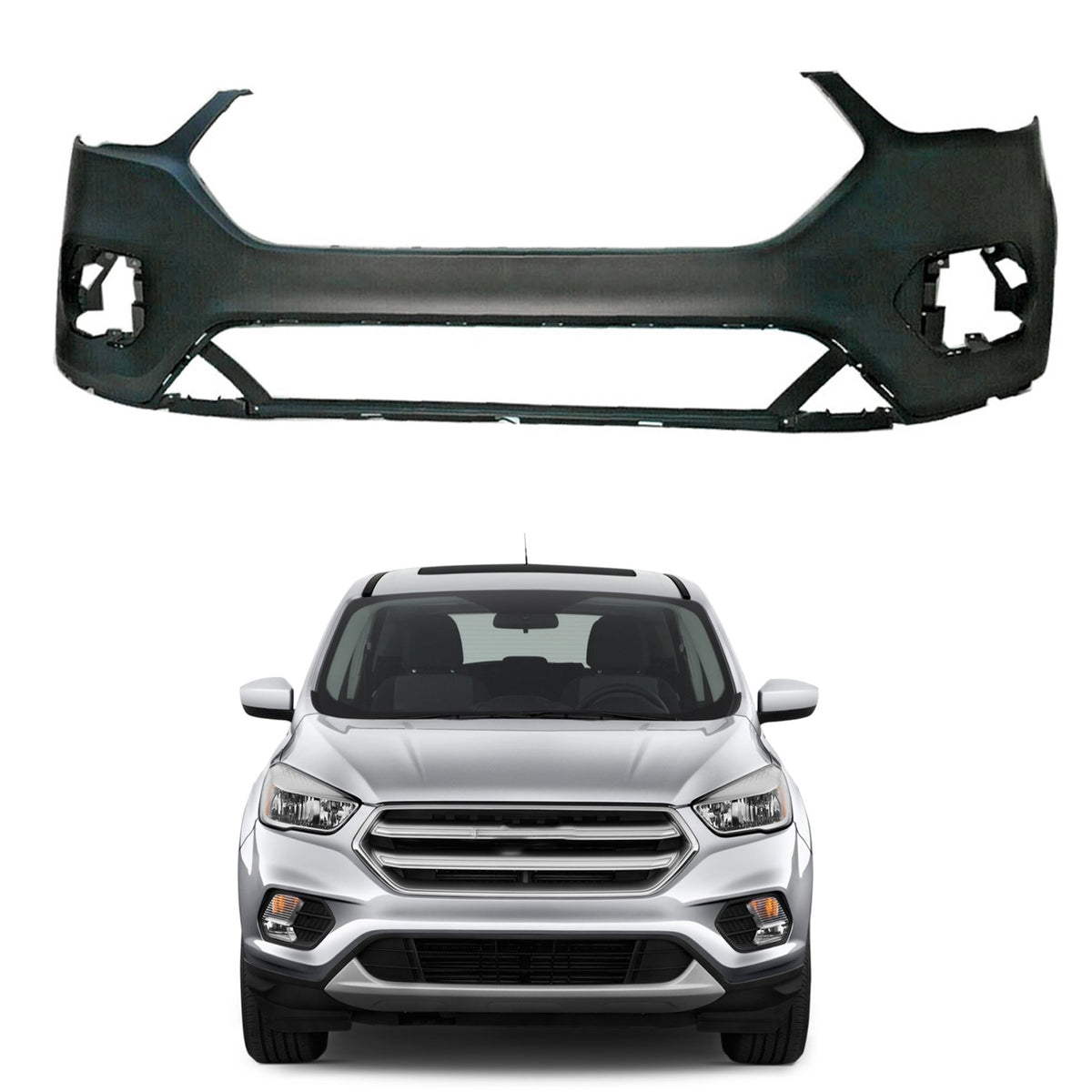 labwork Front Bumper Cover Fit for 2017-2019 Ford Escape GJ5Z17757APTM Lab Work Auto