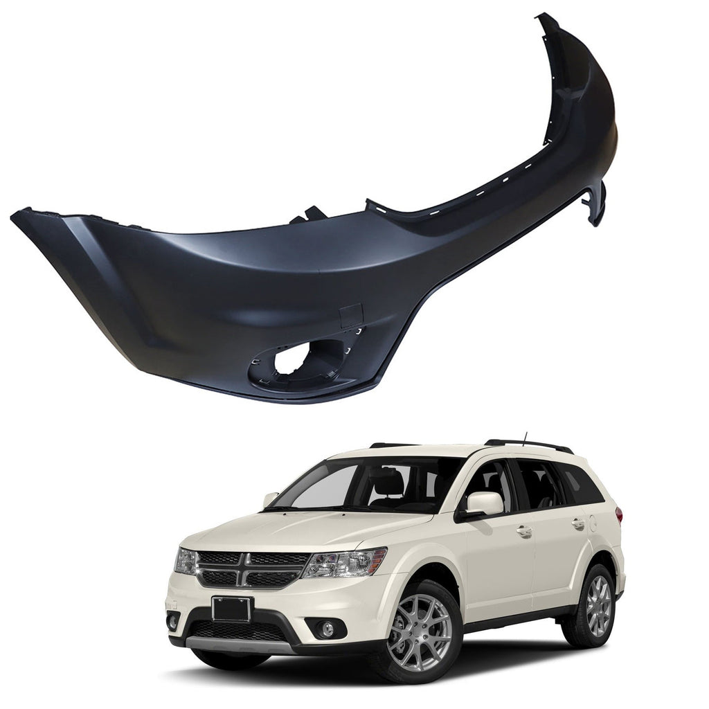 labwork Front Bumper Cover Replacement for Dodge Journey 2011 2012 2013 2014 2015 2016 2017 with Fog Lamp Holes Primed Without Headlight Washer CH1000A06C 5YB55TZZAB Lab Work Auto