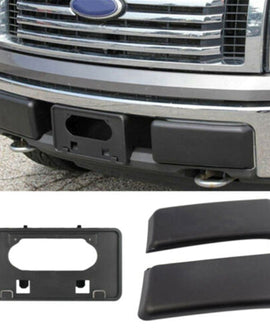 labwork Front Bumper Guards Pads License Plate Frame Bracket Replacement for 2009-2014 Ford F-150 9L3Z17E810B 9L3Z17A385A