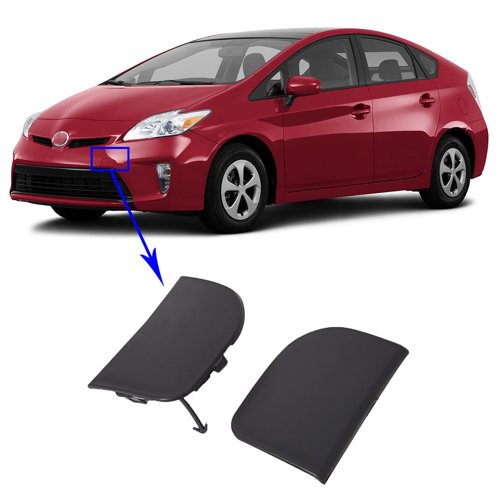 labwork Front Bumper Tow Eye Hook Cover Cap For 2012-2015 TOYOTA Prius 2PCS Lab Work Auto