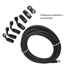 Load image into Gallery viewer, labwork Fuel Line Hose Kit, Nylon Stainless Steel Braided 3/8 Fuel Line 6AN 10FT Oil/Gas/Fuel Hose End Fitting Hose with 6 PCS Swivel Fuel Hose Fitting Adapter Hose Separator Clamp Kit Lab Work Auto 