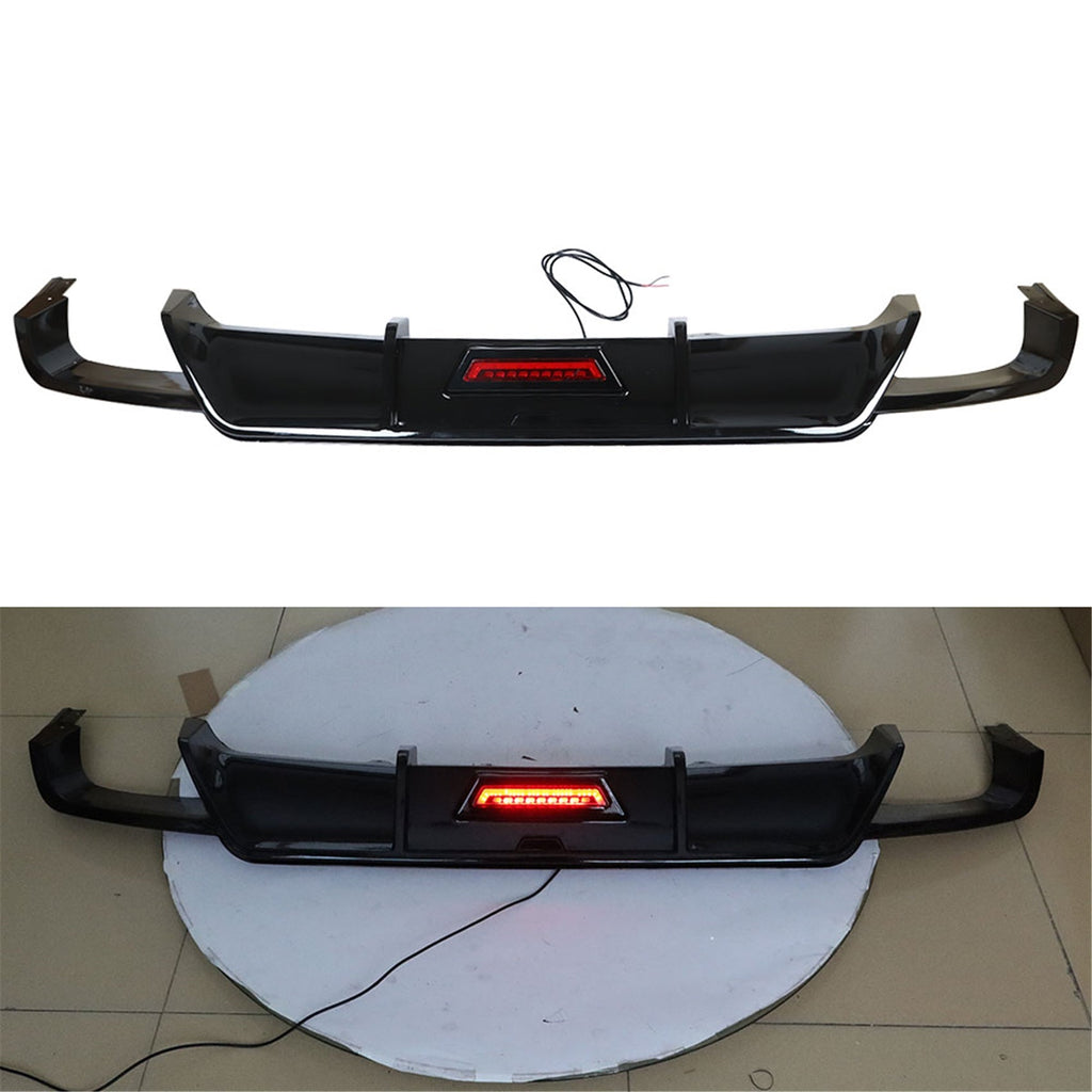 labwork Gloss Black Rear Bumper Lip Spoiler Lower Diffuser with LED Light Replacement for 2018-2021 Toyota Camry Lab Work Auto