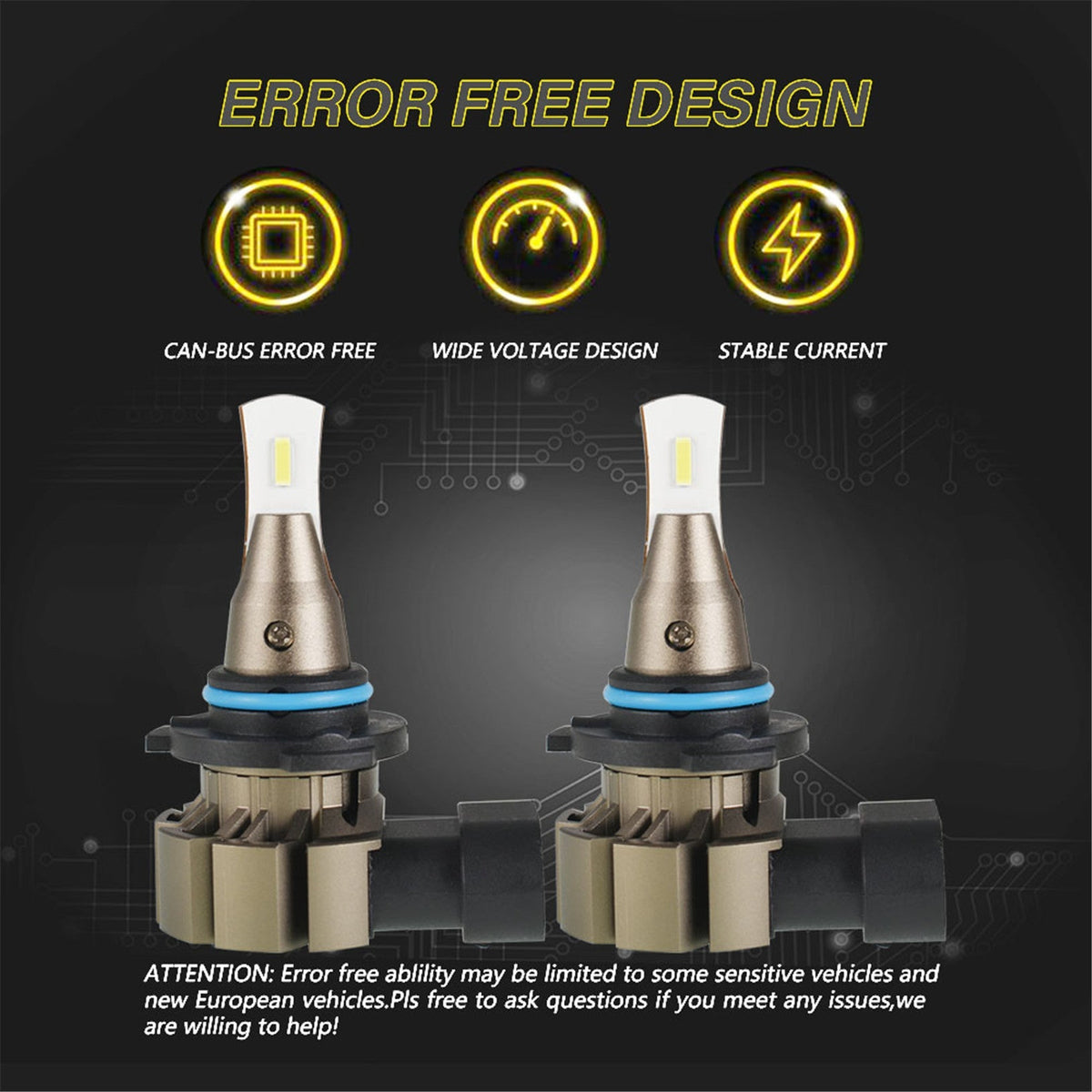labwork H10 9145 9140 9045 9040 2 PCS LED Bulb Conversion Kit IP67 Waterproof 6000K White 360-degree Illumination 3000LM/Pair Lab Work Auto