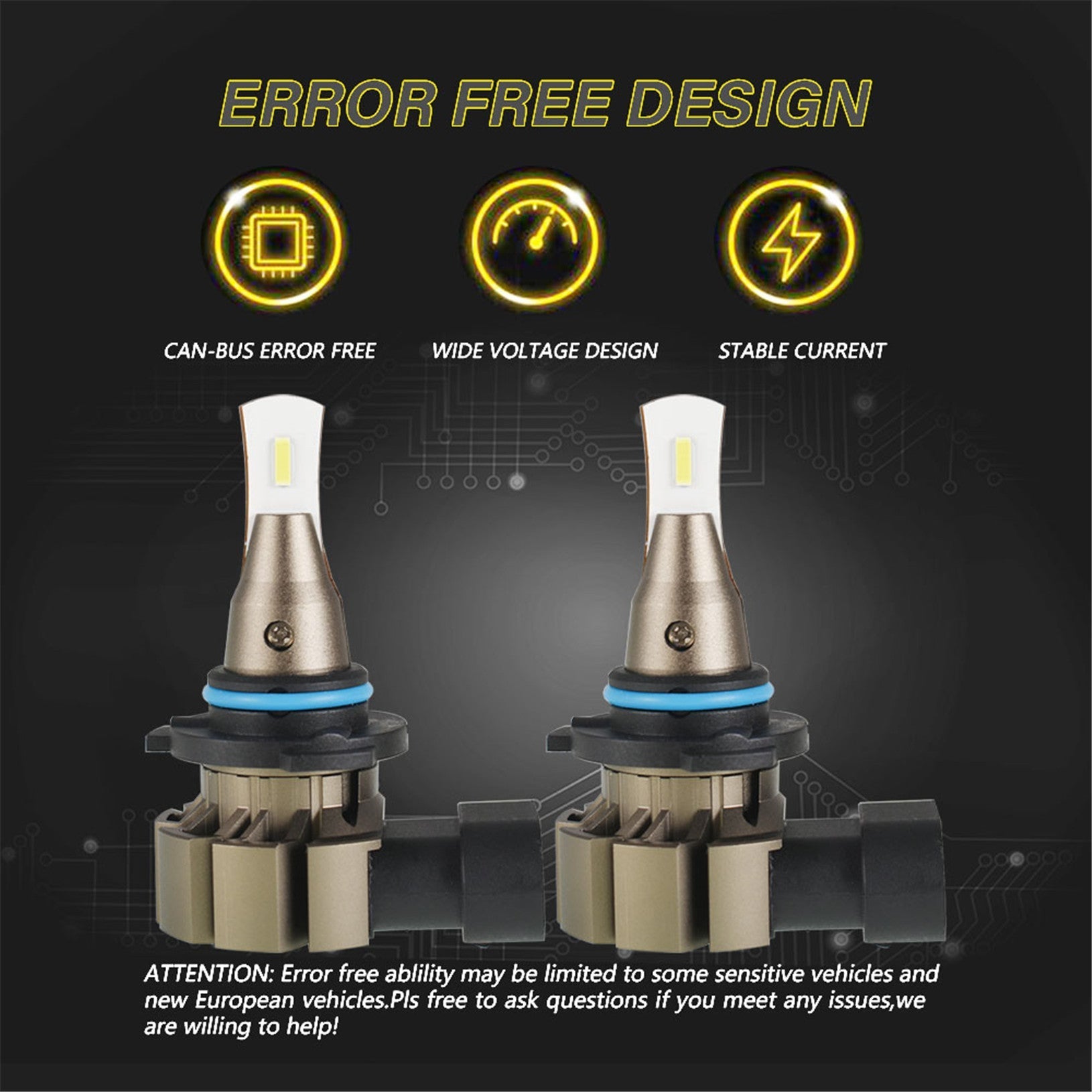 labwork H10 9145 9140 9045 9040 2 PCS LED Bulb Conversion Kit IP67 Waterproof 6000K White 360-degree Illumination 3000LM/Pair Lab Work Auto