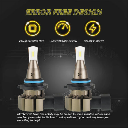 labwork H10 9145 9140 9045 9040 2 PCS LED Bulb Conversion Kit IP67 Waterproof 6000K White 360-degree Illumination 3000LM/Pair Lab Work Auto