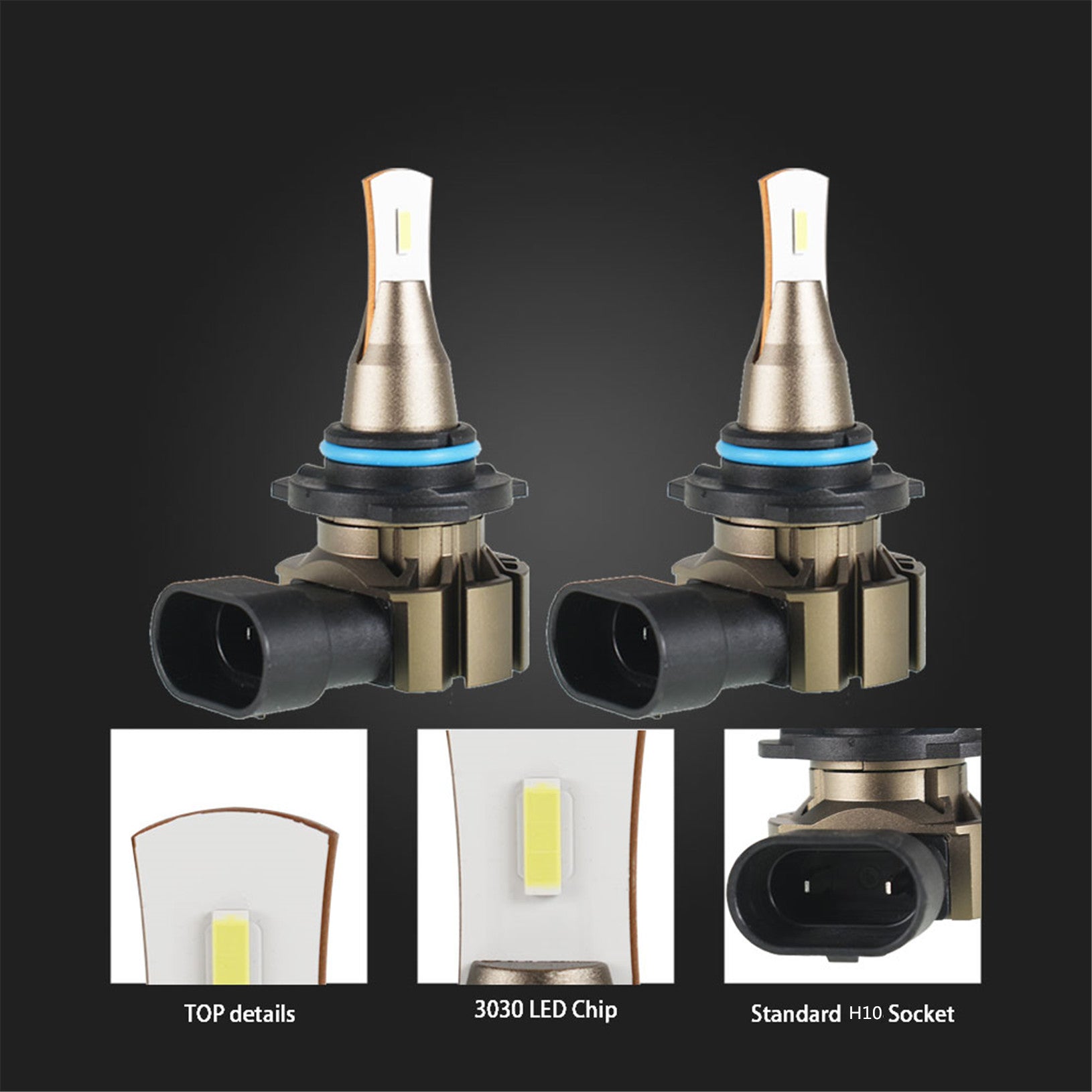 labwork H10 9145 9140 9045 9040 2 PCS LED Bulb Conversion Kit IP67 Waterproof 6000K White 360-degree Illumination 3000LM/Pair Lab Work Auto